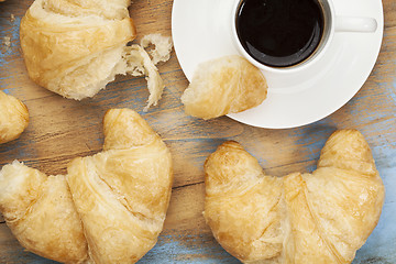 Image showing croissant and coffee