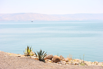 Image showing Lake Kinneret at dawn 