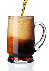 Image showing Glass of dark beer, isolated.