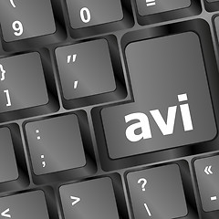 Image showing Closeup of avi key in a modern keyboard