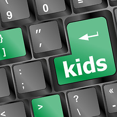 Image showing kids key button in a computer keyboard