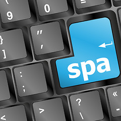 Image showing healthy lifestyle shown by spa computer button