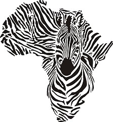 Image showing Africa in a zebra  camouflage