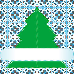 Image showing Christmas tree applique background