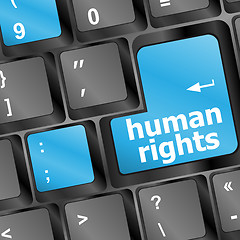 Image showing arrow button with human rights word