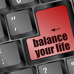 Image showing balance your life button on computer keyboard