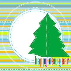 Image showing Happy new year background with green tree