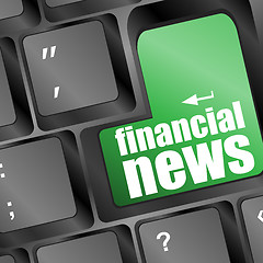 Image showing financial news button on computer keyboard