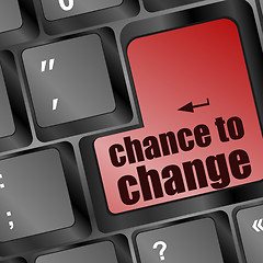 Image showing chance to change key on keyboard showing business success