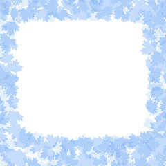 Image showing holiday frame with blue winter leaves