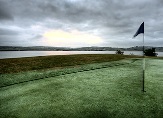 Image showing Golf Green and Flag