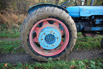 Image showing Muddy Tractor Wheel