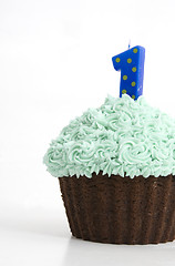 Image showing Green Icing Cupcake