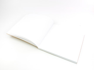 Image showing Blank book with white cover on white background. 