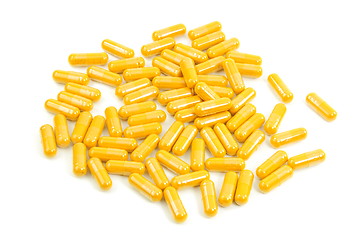 Image showing Medicinal pills piled up a bunch of closeup 