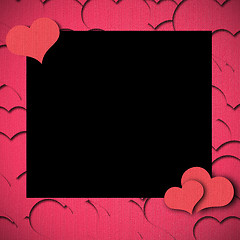 Image showing Valentines day background frame with heart shaped ornament 