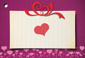 Image showing greeting, wedding or birthday card with heart 