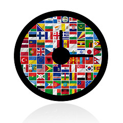 Image showing flags of the world with icon set