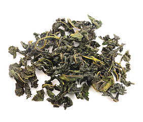Image showing Black tea loose dried tea leaves, isolated 