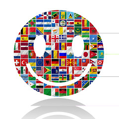 Image showing flags of the world with icon set