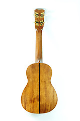 Image showing closeup shoot of wooden ukulele 