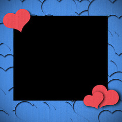 Image showing Valentines day background frame with heart shaped ornament 