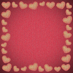 Image showing Valentines day background frame with heart shaped ornament 