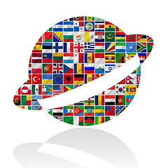 Image showing flags of the world with icon set