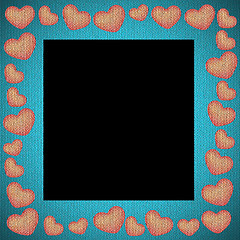 Image showing Valentines day background frame with heart shaped ornament 