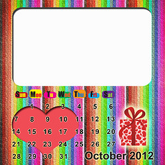 Image showing Calendar 2012 with sparkling hearts 