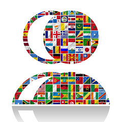 Image showing flags of the world with icon set