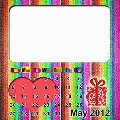 Image showing Calendar 2012 with sparkling hearts 