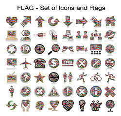 Image showing flags of the world with icon set