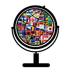 Image showing flags of the world with icon set