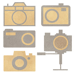 Image showing classic camera from paper craft isolated 