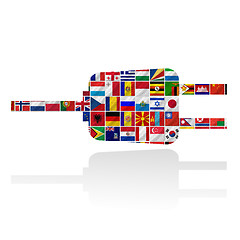 Image showing flags of the world with icon set