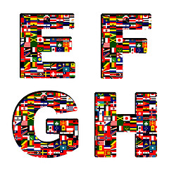 Image showing National flags of font