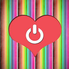 Image showing  heart isolated on rainbow background.