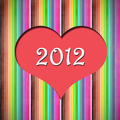 Image showing  heart isolated on rainbow background.