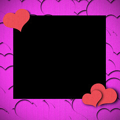 Image showing Valentines day background frame with heart shaped ornament 