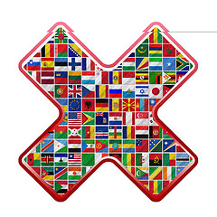 Image showing flags of the world with icon set