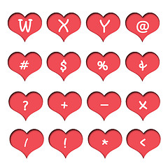 Image showing Number alphabet of hearts. 