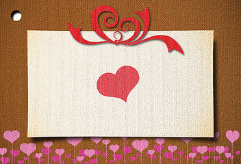 Image showing greeting, wedding or birthday card with heart 