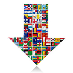 Image showing flags of the world with icon set