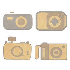 Image showing classic camera from paper craft isolated 