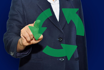 Image showing business man recycled sign.