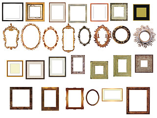 Image showing picture gold frames with a decorative pattern