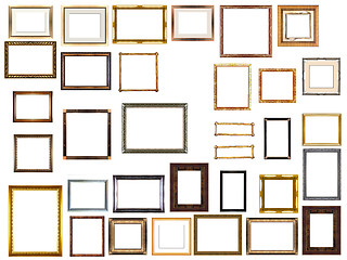 Image showing picture gold frames with a decorative pattern