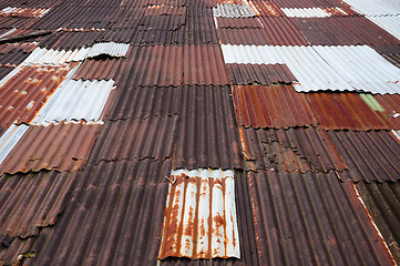 Image showing A rusty corrugated iron metal texture 