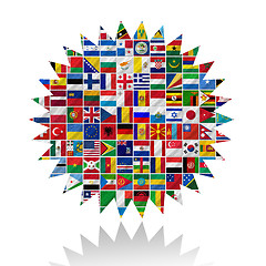 Image showing flags of the world with icon set